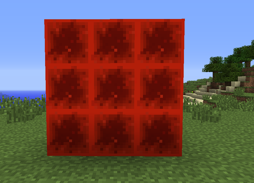 Minecraft red outline on blocks