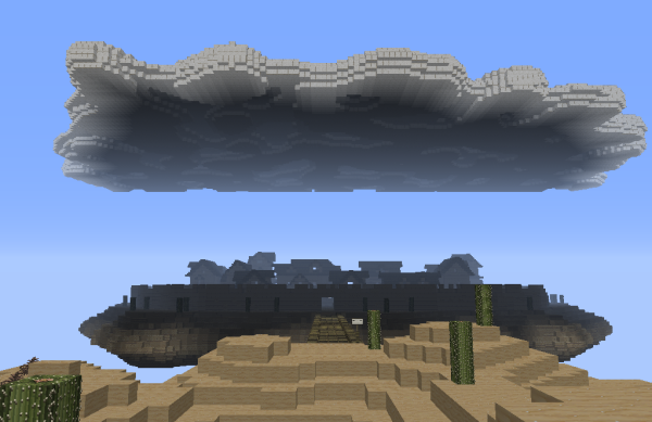 minecraft cloud covered city