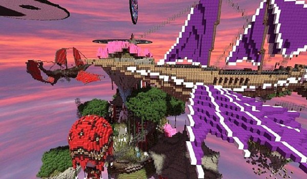 minecraft floating dragon ship